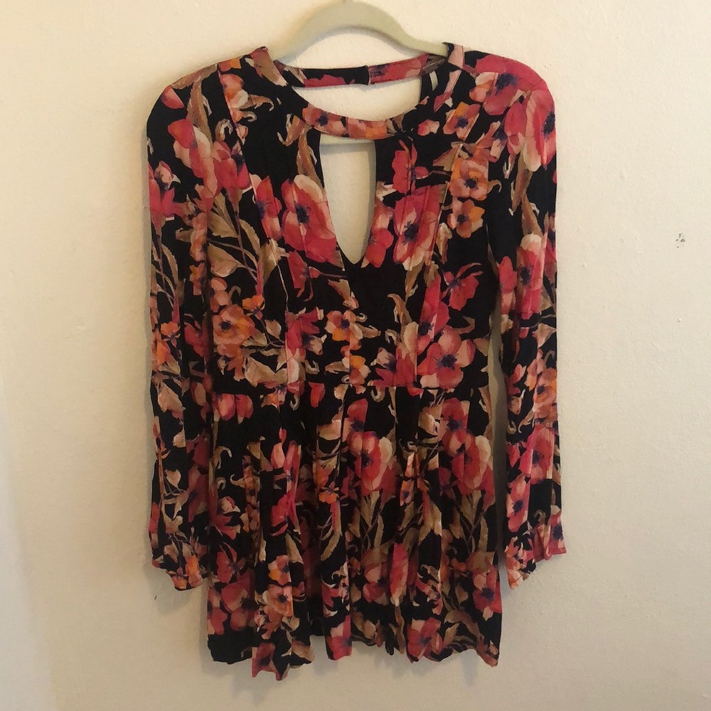 Free People Orange Pleated Dress SZ 4